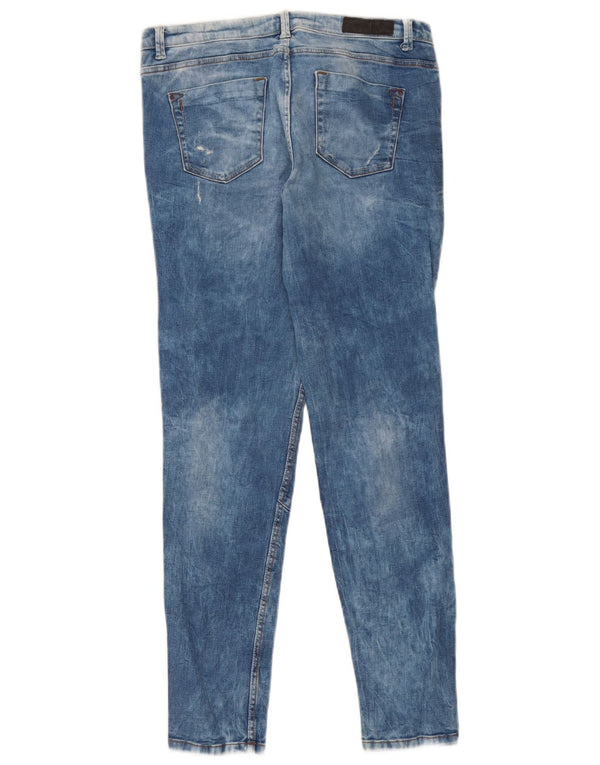 Женские джинсы скинни Zara Trafaluc Acid Wash EU 42, большие W32 L30, синие