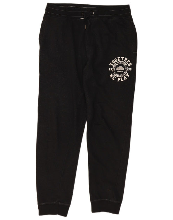 Женские спортивные брюки с графическим рисунком Ellesse, джоггеры, Великобритания, 20, 2XL, черный хлопок