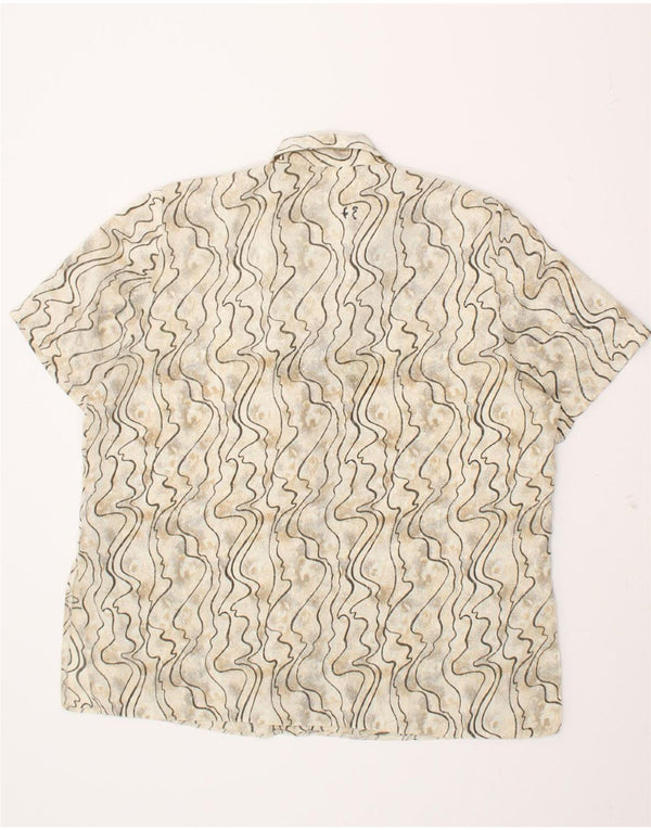 YOUR SIXTH SENSE Womens Abstract Pattern Shirt Blouse UK 18 XL Beige