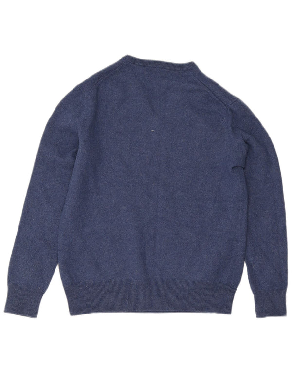 Женский джемпер с v-образным вырезом Polo Ralph Lauren, размер UK 10, маленький, темно-синий, шерстяной
