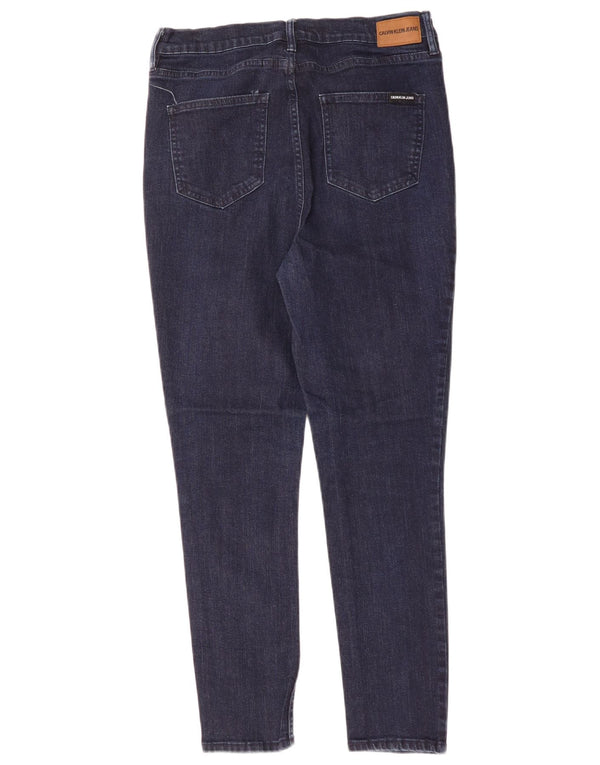 Женские джинсы скинни с высокой талией CALVIN KLEIN США 12, большие размеры W32 L28, темно-синие
