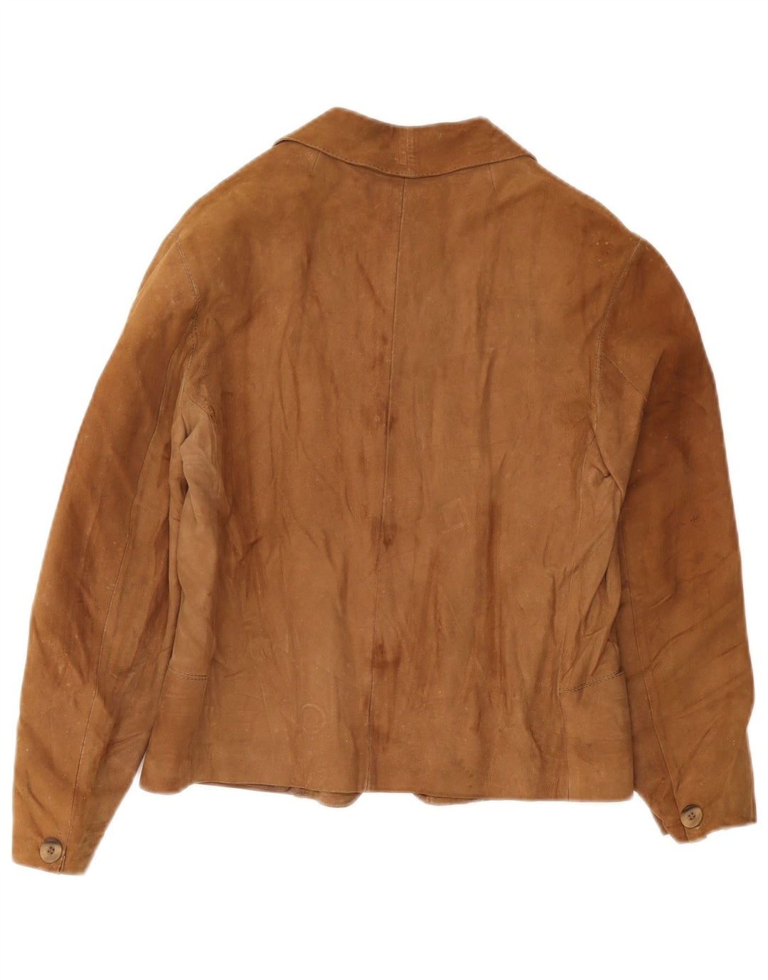 Винтажный женский замшевый пиджак на 3 пуговицах, Великобритания 12, средний коричневый цвет