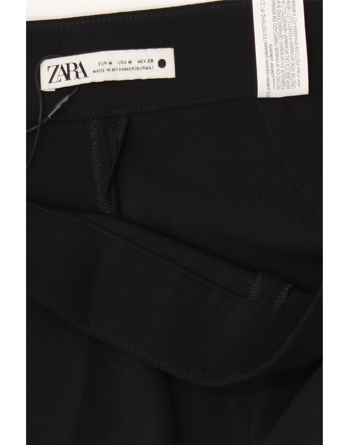 Женские повседневные широкие брюки Zara Medium W30 L33, черные, полиэстер