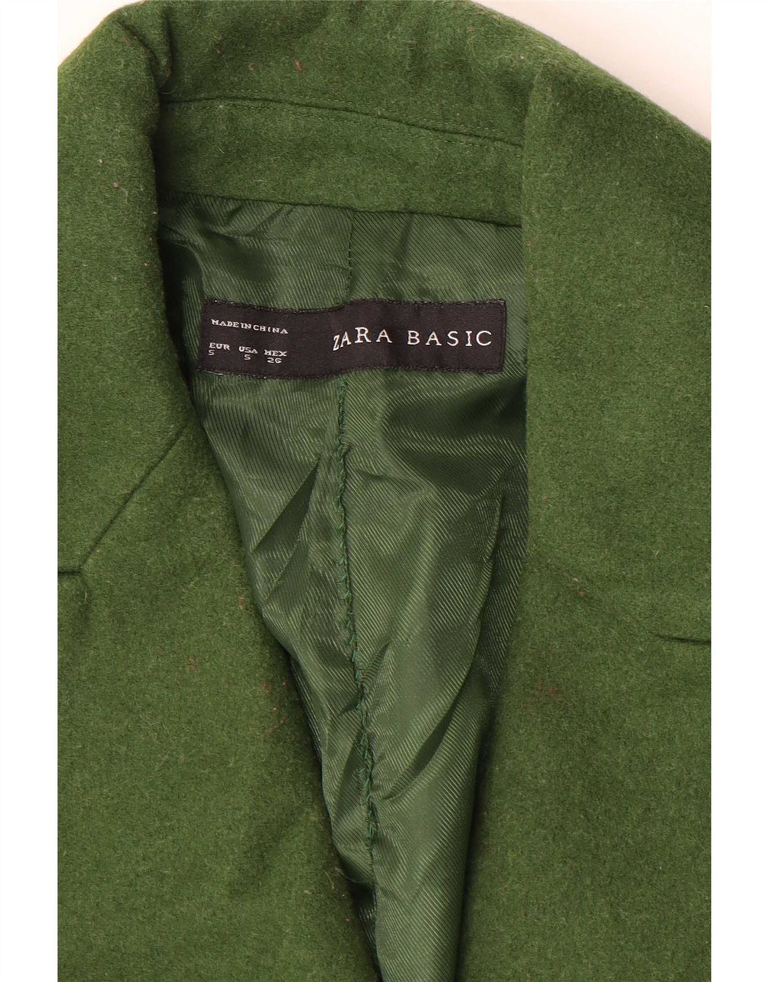 Женское двубортное пальто Zara UK 10, маленькое зеленое