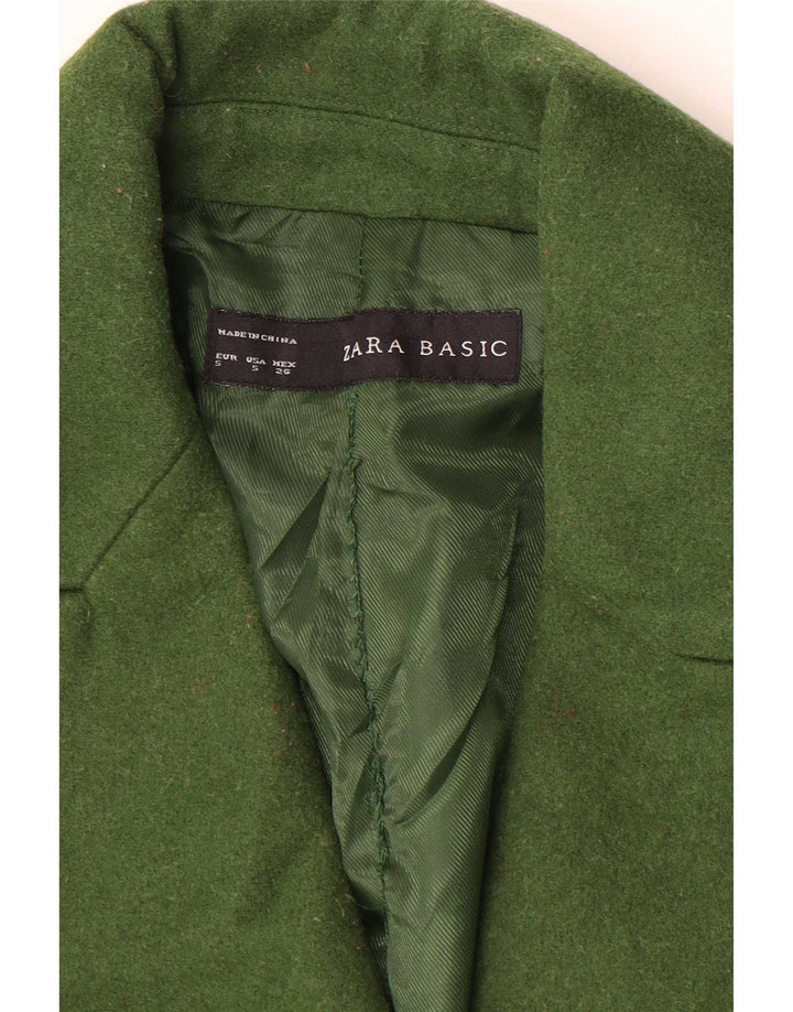 Женское двубортное пальто Zara UK 10, маленькое зеленое