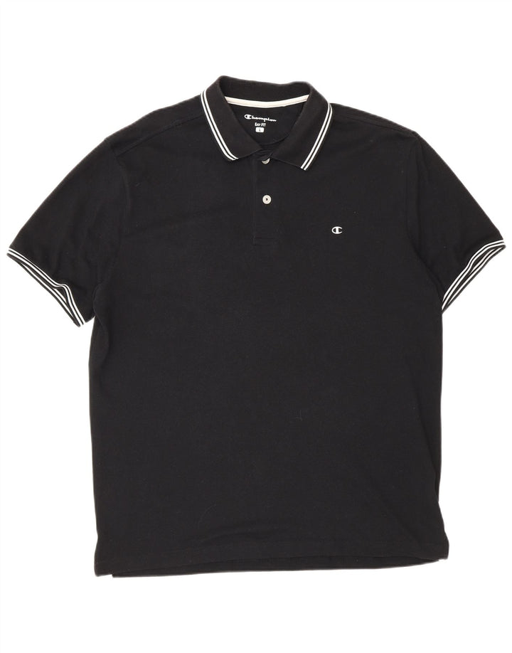 Мужская рубашка поло Champion Easy Fit, большая черная хлопковая рубашка