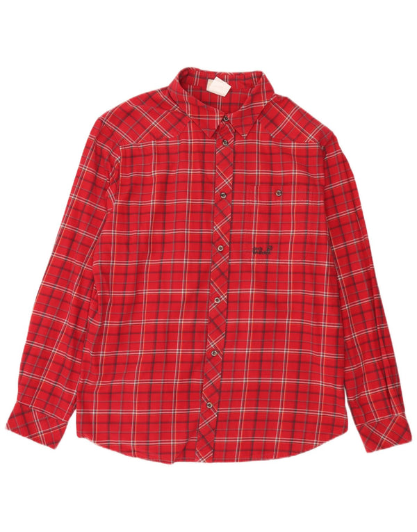 Мужская фланелевая рубашка Jack Wolfskin UK 44/46 XL, хлопок в красную клетку