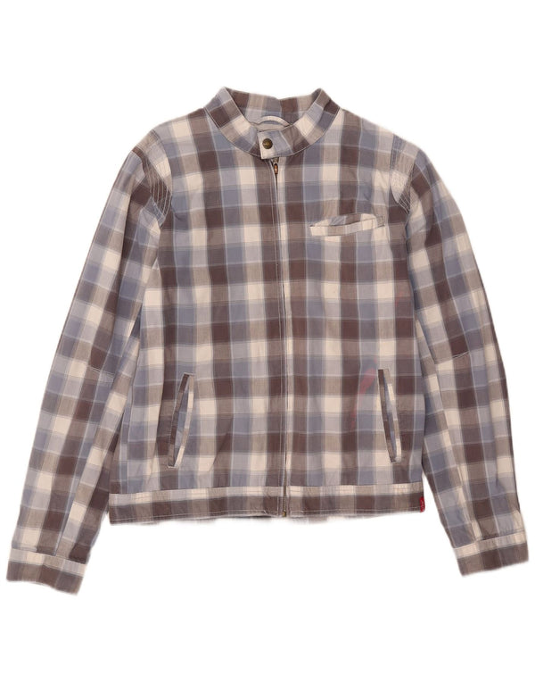 Куртка-бомбер с рисунком Levi's для мальчиков 13-14 лет, синяя клетка