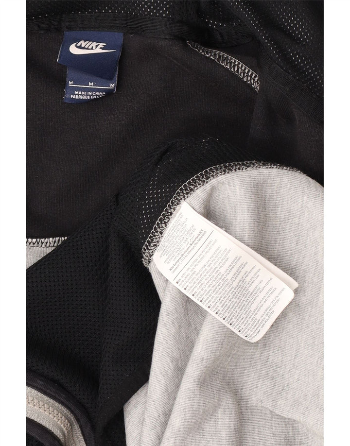 Мужской свитер с капюшоном на молнии Nike среднего серого цвета, хлопок с цветными блоками