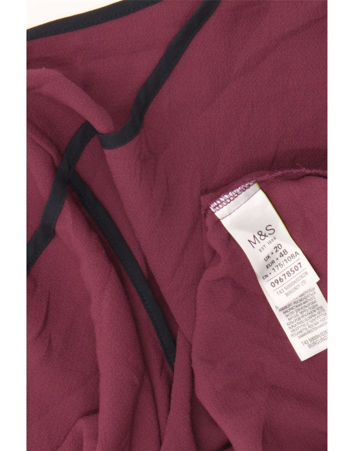 Женская блузка стандартного размера Marks & Spencer UK 20 2XL, бордовый полиэстер