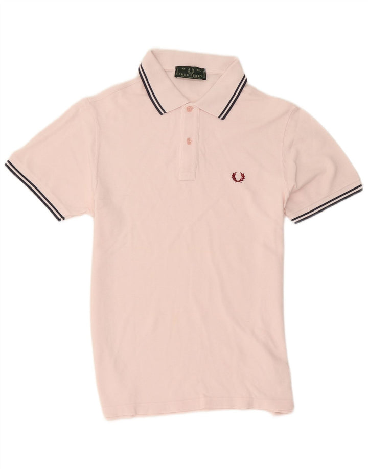 Мужская рубашка-поло Fred Perry, хлопок в розовую полоску среднего размера
