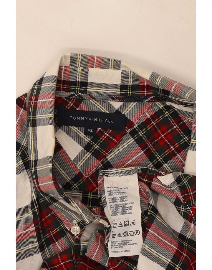 Мужская фланелевая рубашка Tommy Hilfiger XL, хлопковая красная клетка