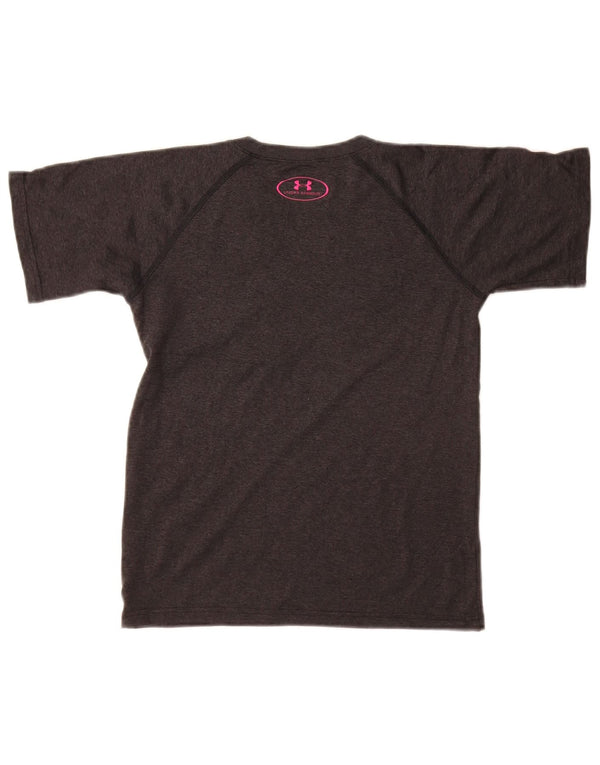 Свободная футболка с рисунком для девочек UNDER ARMOR, топ 7-8 лет, маленький серый цвет