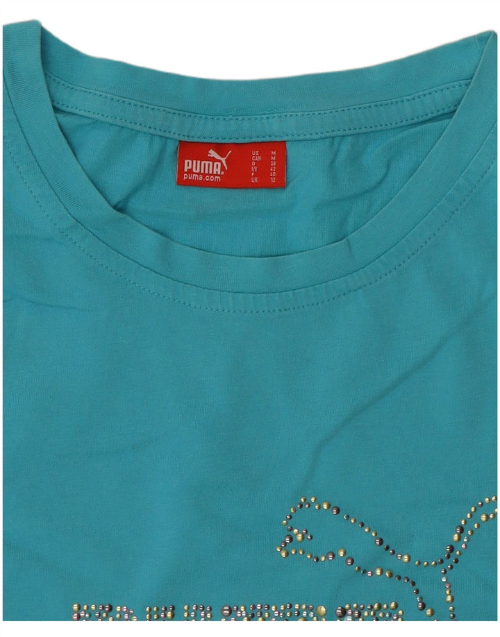 Женская футболка с рисунком Puma Top UK 12, средний синий