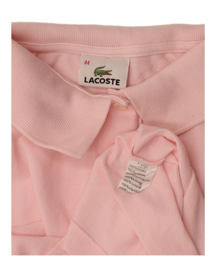 Женская рубашка-поло Lacoste, размер 44, большая розовая, хлопок