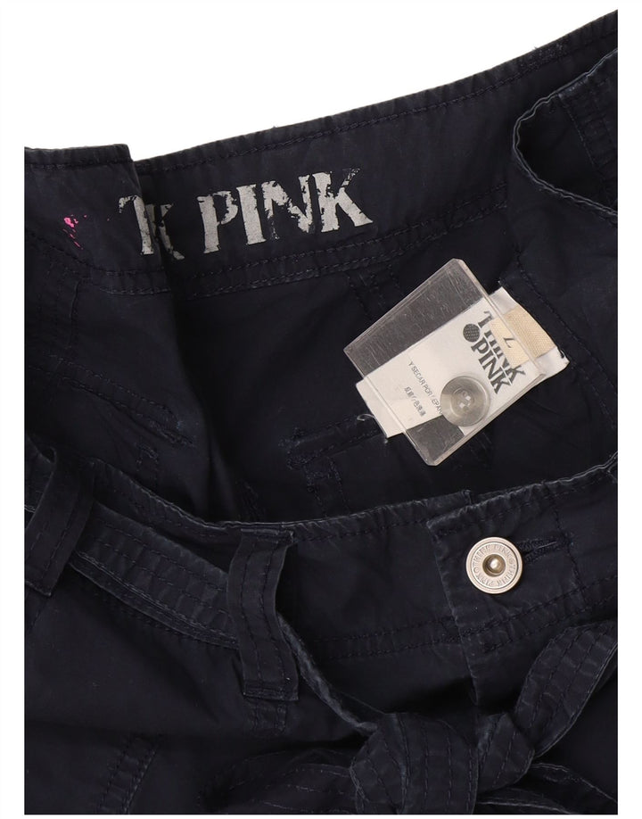 Женские прямые брюки-капри Think Pink, большие W32 L22, темно-синие