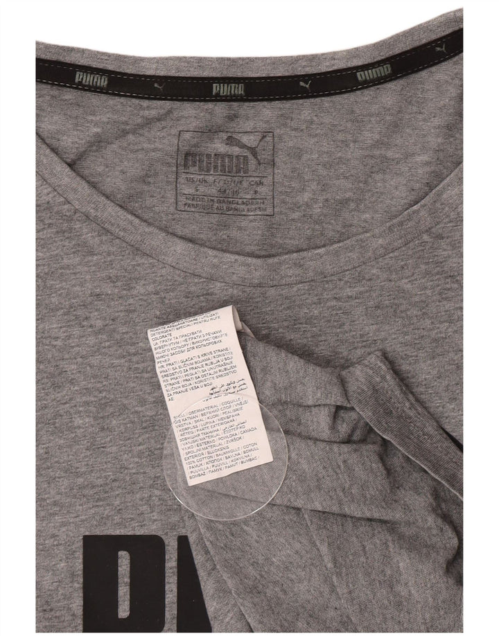 Мужская футболка с рисунком Puma, маленький серый хлопок
