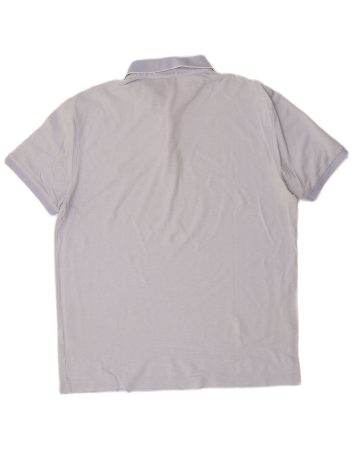 Мужская рубашка-поло обычного кроя Hugo Boss, большая синяя хлопковая ткань