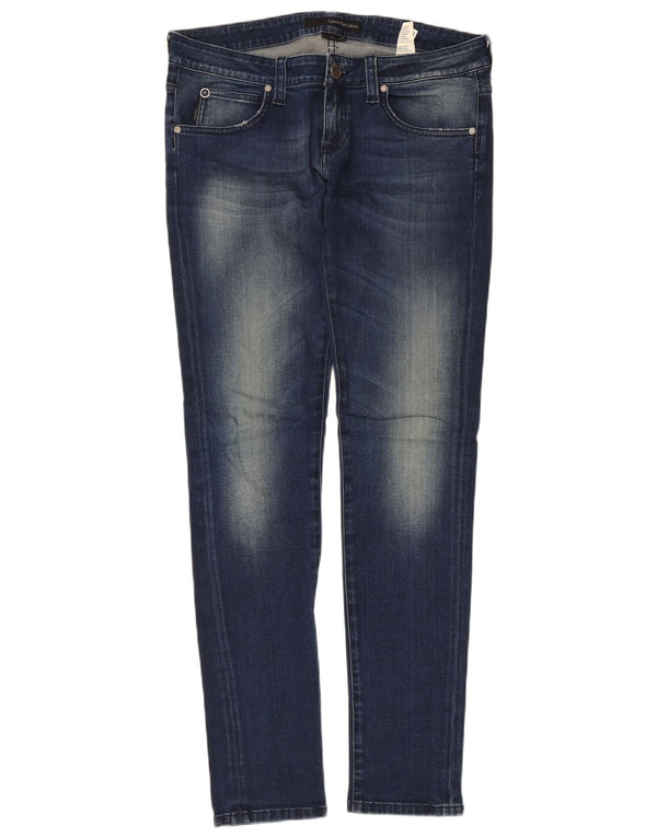 Женские джинсы скинни Calvin Klein W30 L31 синие, хлопок