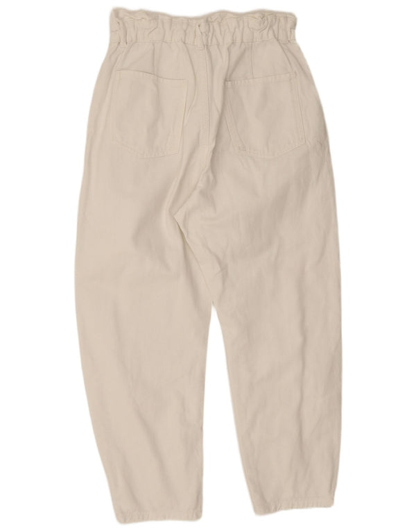 Женские укороченные свободные джинсы с высокой талией Zara EU 38, маленькие W28 L24, белые