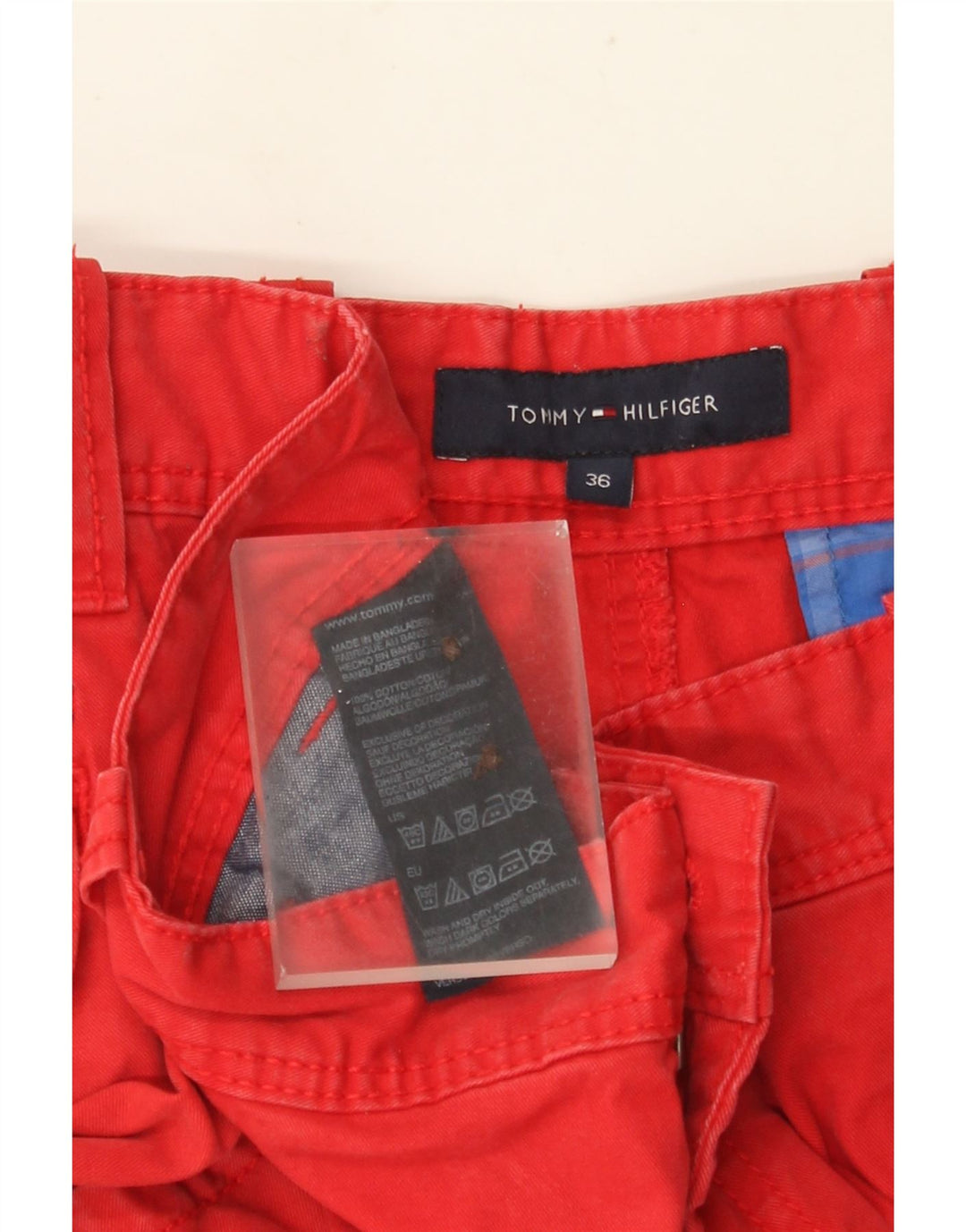 TOMMY HILFIGER Мужские шорты карго W36, большие красные, хлопковые