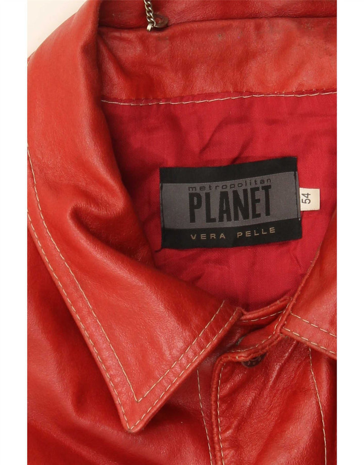 Куртка мужская кожаная Planet IT 54 2XL красная