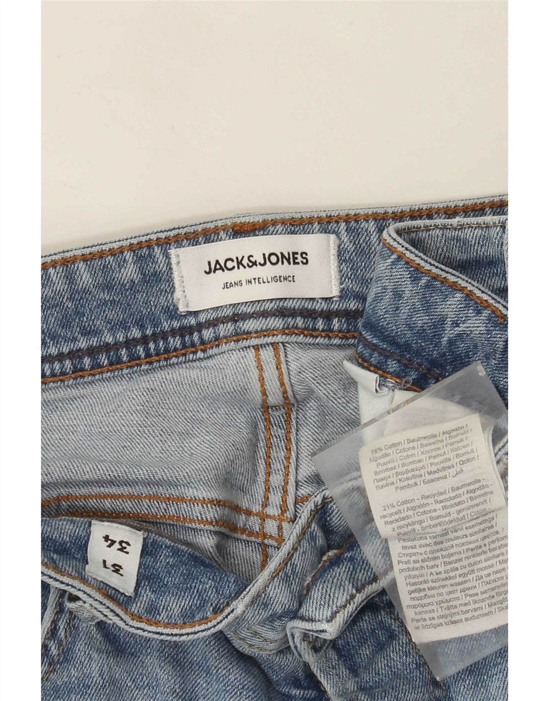 Мужские прямые джинсы Jack & Jones W31 L34 синие, хлопок