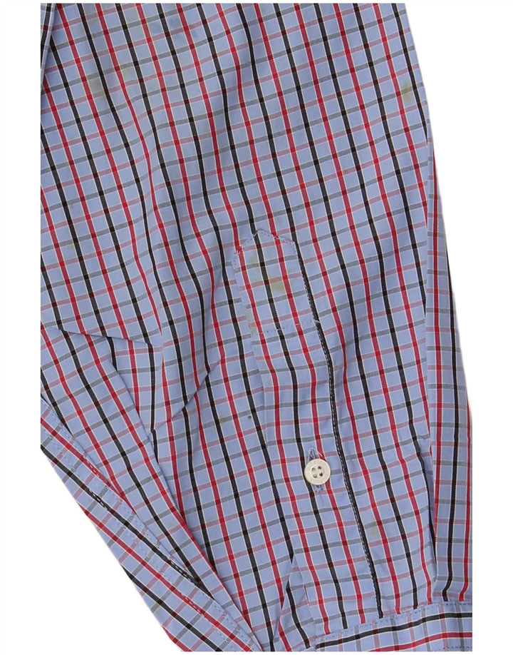 ELLESSE Мужская рубашка из хлопка среднего синего цвета в клетку