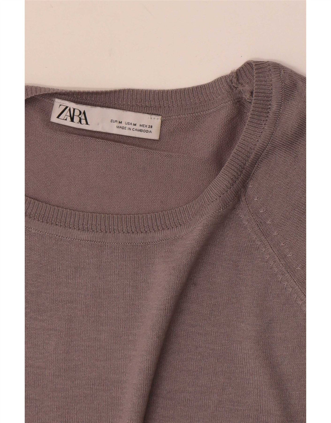 Женский свитер с вырезом «лодочка» Zara UK 14, средний серый