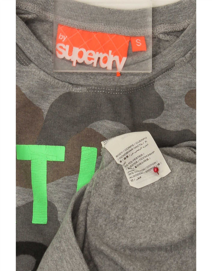 Мужской свитшот Superdry Regular Fit с рисунком, маленький серый камуфляжный джемпер
