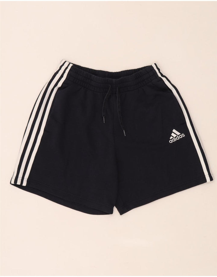 Мужские спортивные шорты Adidas среднего размера, темно-синие, хлопок