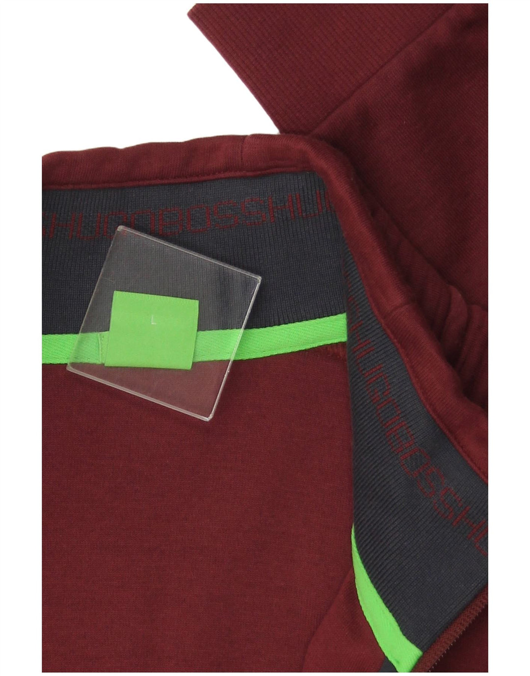 Мужской спортивный костюм стандартной посадки HUGO BOSS, большая куртка из хлопка бордового цвета