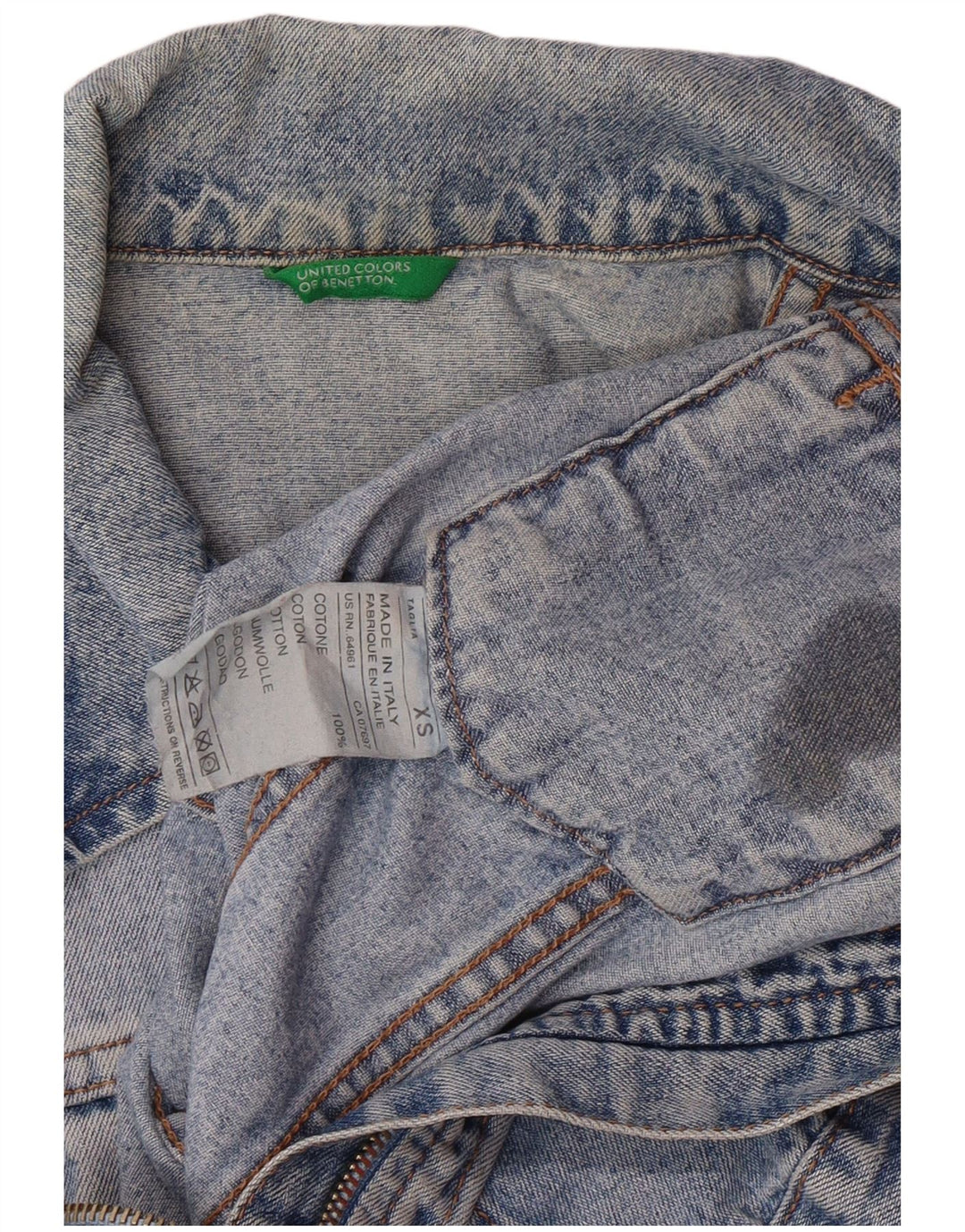 Женская укороченная джинсовая куртка United Colors of Benetton UK 6 XS Blue Classic