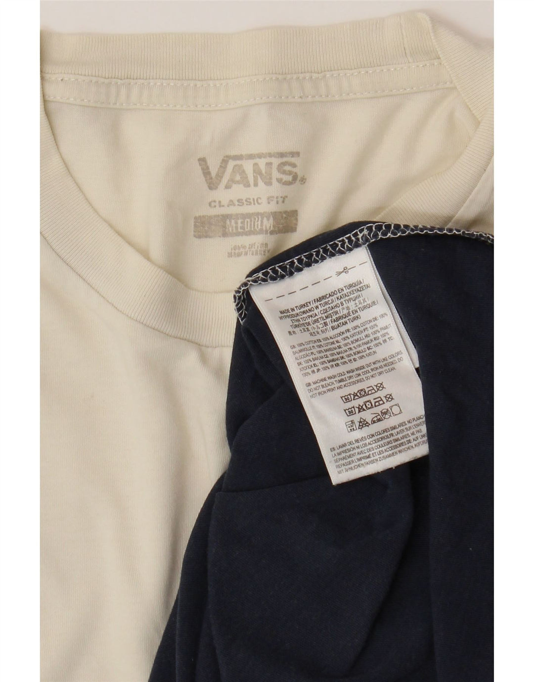 Мужская футболка классического кроя VANS, средний белый цвет с цветными блоками