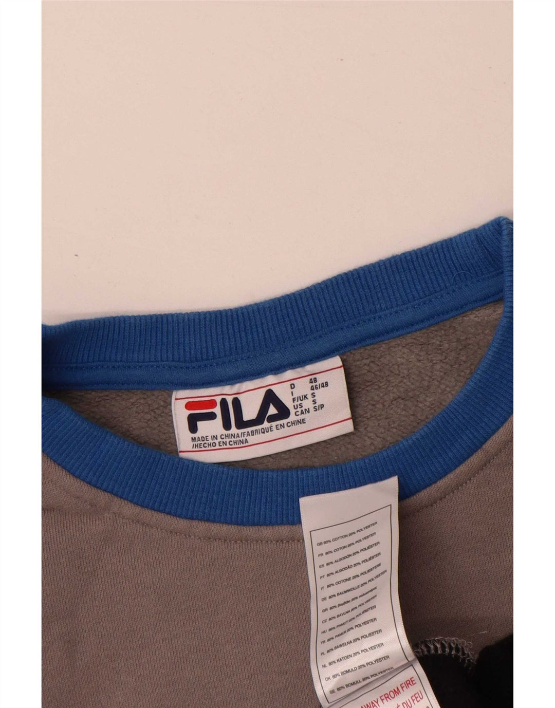 Fila Мужской свитшот с графическим рисунком, маленький разноцветный хлопковый джемпер с цветными блоками