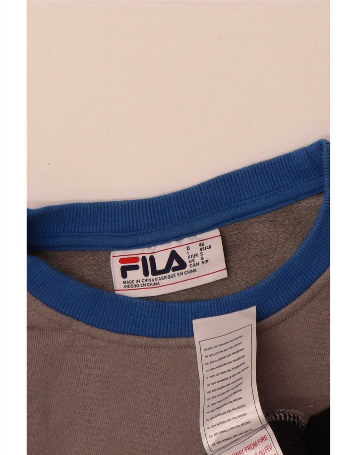 Fila Мужской свитшот с графическим рисунком, маленький разноцветный хлопковый джемпер с цветными блоками