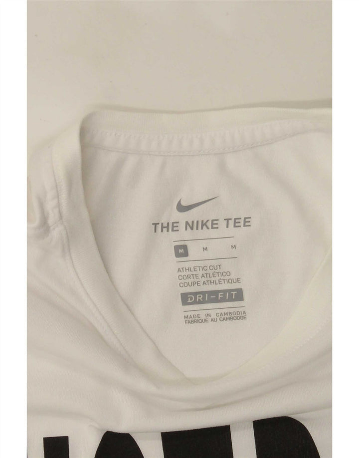 Мужская футболка с рисунком NIKE Dri Fit, средний белый цвет