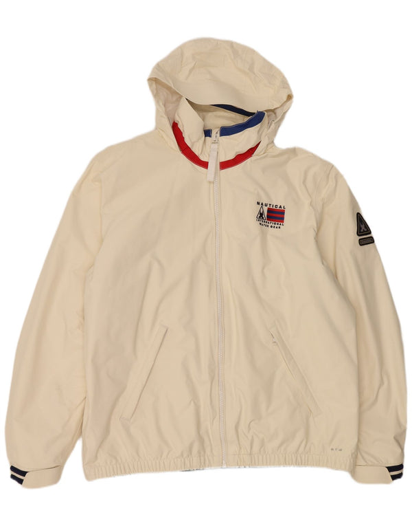 Мужская дождевик Gaastra с капюшоном UK 46 3XL Off White Nylon