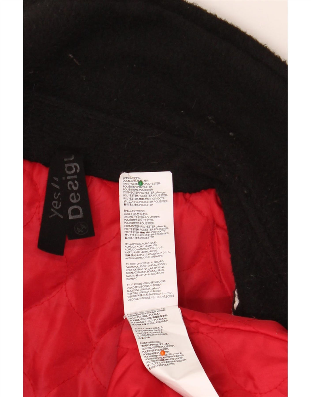 DESIGUAL Женское пальто с рисунком EU 44 XL, черный полиэстер с узором «гусиные лапки»