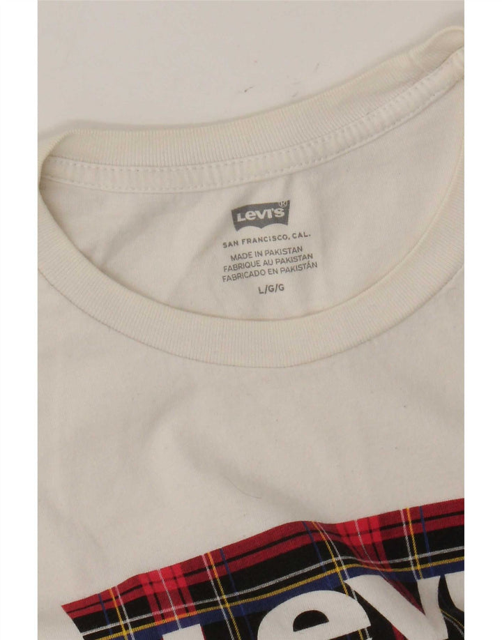 Мужская футболка с рисунком Levi's, большой белый цвет
