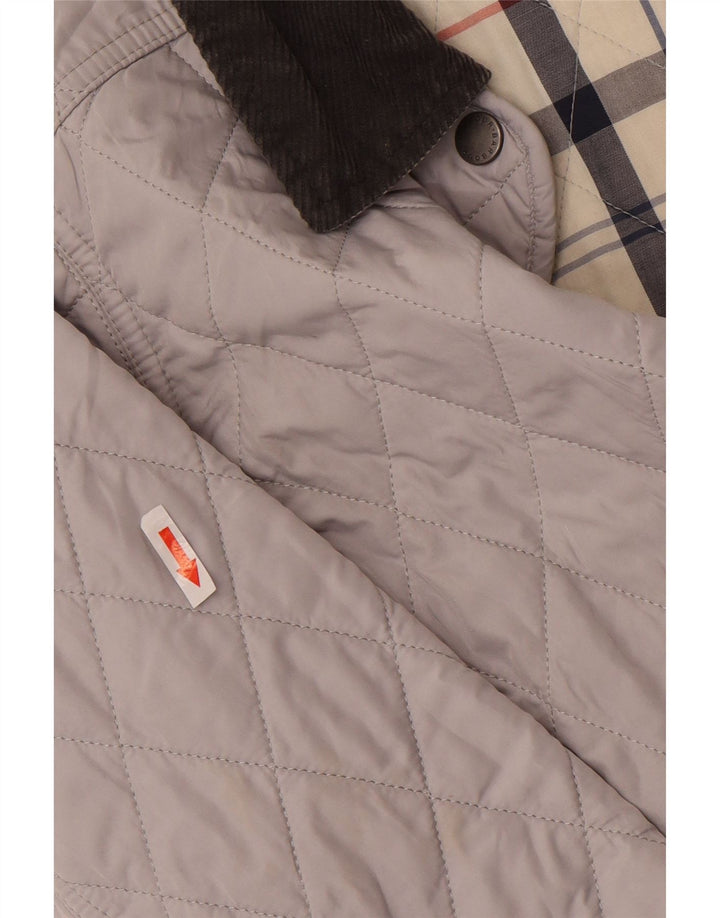 Женская стеганая куртка Barbour UK 8, маленькая серая, полиэстер с цветными блоками