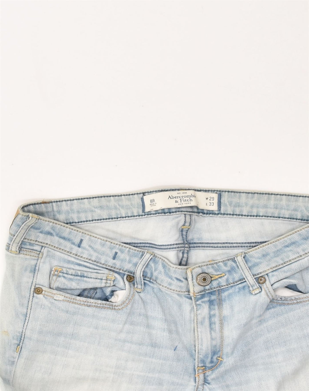 ABERCROMBIE & FITCH Mens Slim Jeans US 8 Medium W29 L33 Blue Cotton | Vintage Abercrombie & Fitch | Thrift | Second-Hand Abercrombie & Fitch | Used Clothing | Messina Hembry 