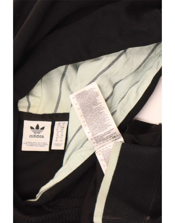 Женский укороченный джемпер с капюшоном Adidas Oversized UK 10, маленький, черный, полиэстер