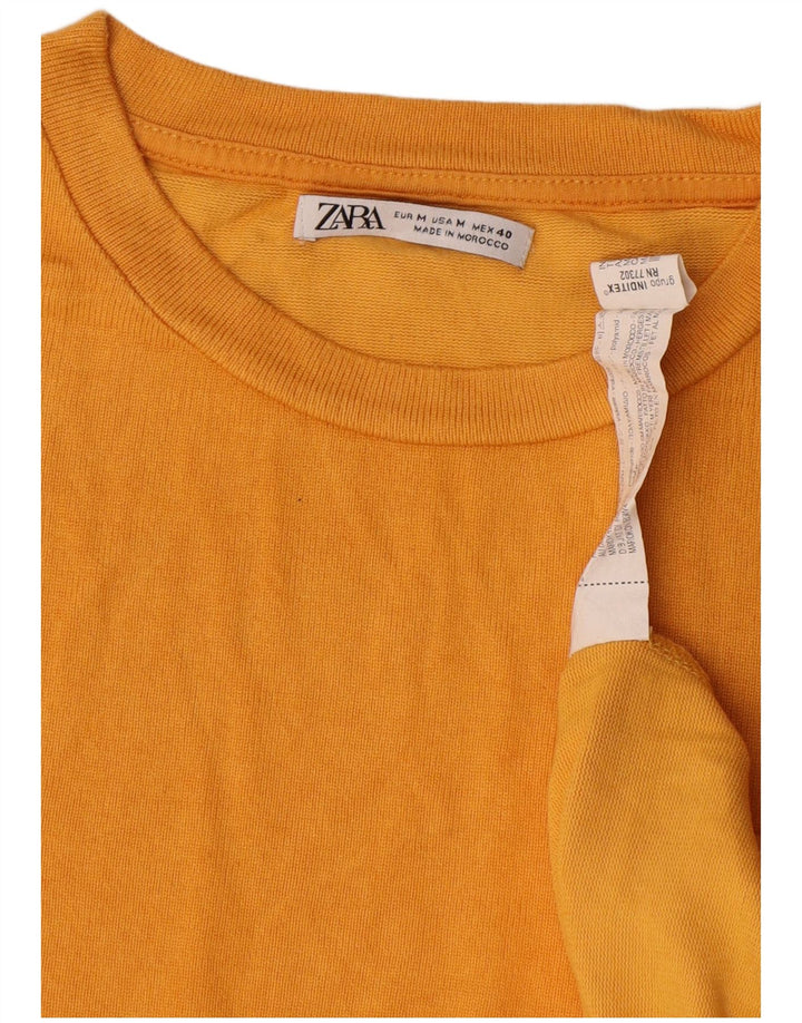 Zara Мужская футболка из вискозы среднего желтого цвета