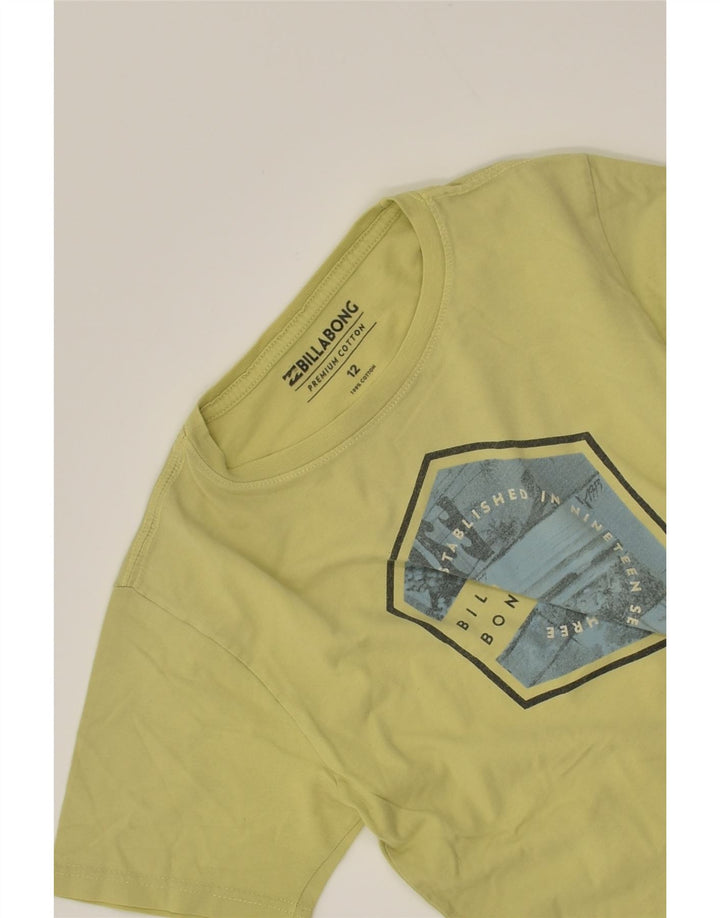 BILLABONG Boys Premium Graphic T-Shirt Top 11-12 Years Green Cotton | Vintage Billabong | Thrift | Second-Hand Billabong | Used Clothing | Messina Hembry 