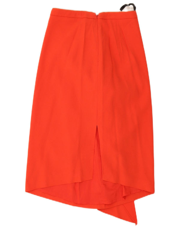 Reiss Womens Asymmetric Midi Skirt UK 6 XS W24 Red Acetate