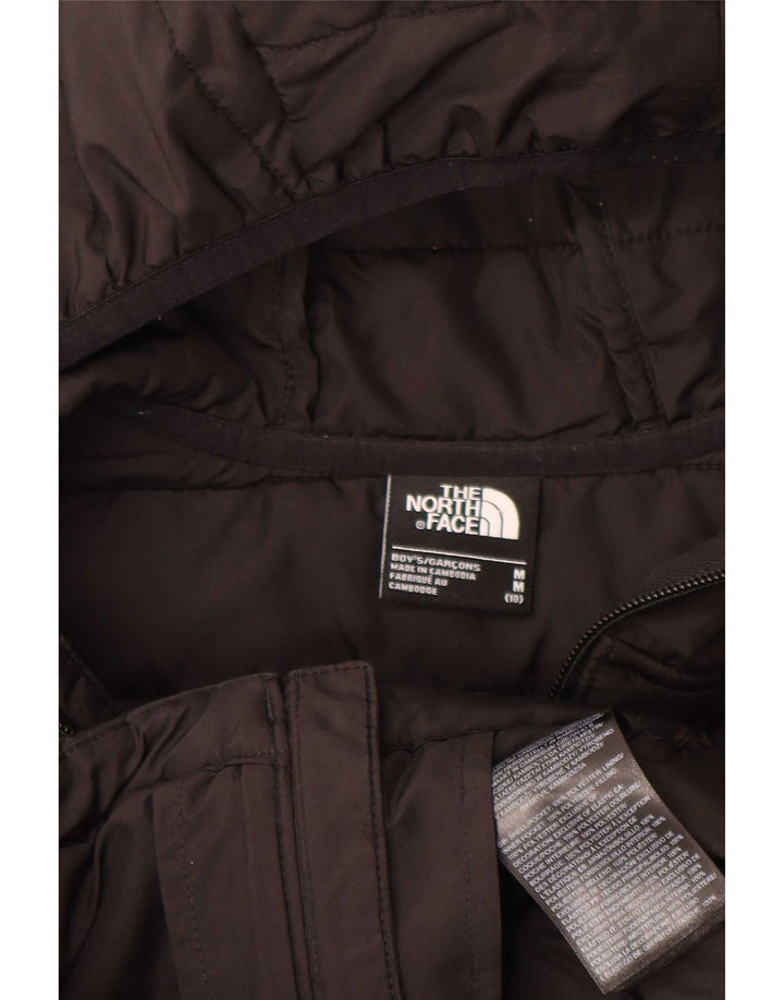 Стеганая куртка с капюшоном The North Face для мальчиков 9–10 лет, средний черный полиэстер