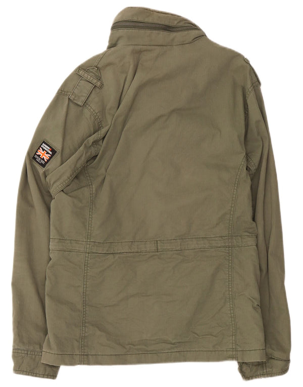 Мужская куртка в стиле милитари Superdry UK 38, средний цвет хаки, хлопок