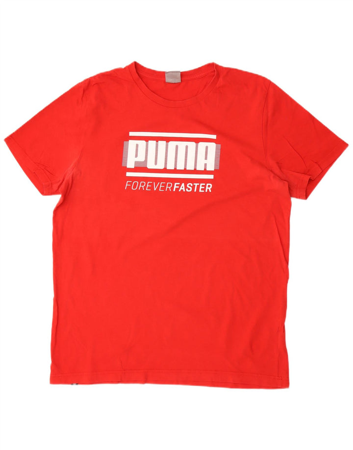 Мужская футболка с рисунком Puma, большой красный хлопок