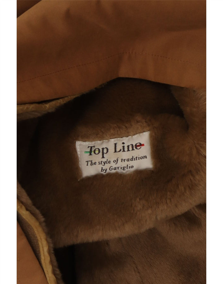 ВИНТАЖНОЕ женское пальто из шерпы UK 16, большой размер, коричневый полиэстер